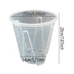10xClear Plastic Orchid Pots with Holes for Phalaenopsis Root Aeration