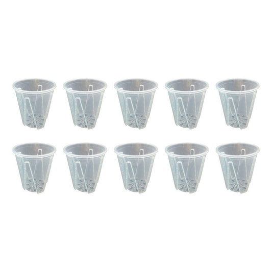 10xClear Plastic Orchid Pots with Holes for Phalaenopsis Root Aeration