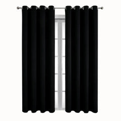 2pcs Semi Blackout Curtain Fabric Solid Colour Home Decor Drapes for Living Room - Light Grey - 132x244cm