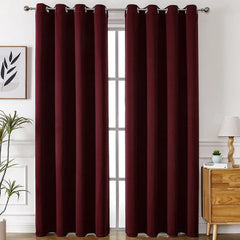 2pcs Semi Blackout Curtain Fabric Solid Colour Home Decor Drapes for Living Room - Light Grey - 132x244cm