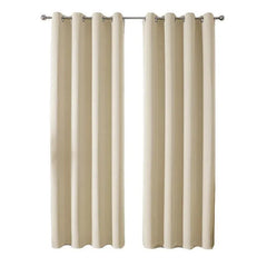 2pcs Semi Blackout Curtain Fabric Solid Colour Home Decor Drapes for Living Room - Yellow - 132x244cm