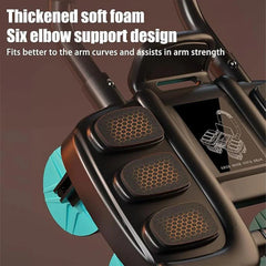Four Wheel Abdominal Exercise Roller Elbow Support for Core Strength Training - Black