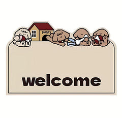 Cartoon Non Slip Household Silk Circle Floor Mat Durable Entryway Rug Can Be Cut - Panda