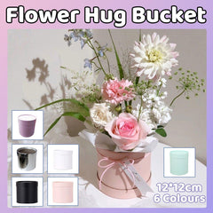 10pcs Clear Round Hug Bucket for Flower Arrangement Bouquet Packaging Supplies - Flower-Bucket-10pcs-Purple