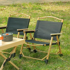 Outdoor Folding Chair Portable Camping Seat Compact Foldable Chair for Picnic - Black