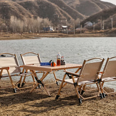 Outdoor Folding Chair Portable Camping Seat Compact Foldable Chair for Picnic - Khaki