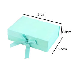 Elegant Ribbon Flip Folding Gift Boxes Multiple Colors High-Quality Cardboard - Orange
