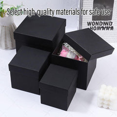 Square Gift Boxes 8pcs Empty Packaging Boxes for Favour Party Wedding Storage - Black-20x16.5cm