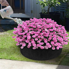 5x Felt Planting Bag Round Vegetable Garden Flower Seedling Grow Bags for Plants - Green-70*30cm
