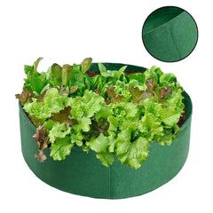 5x Felt Planting Bag Round Vegetable Garden Flower Seedling Grow Bags for Plants - Green-70*30cm