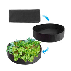 5x Felt Planting Bag Round Vegetable Garden Flower Seedling Grow Bags for Plants - Green-70*30cm