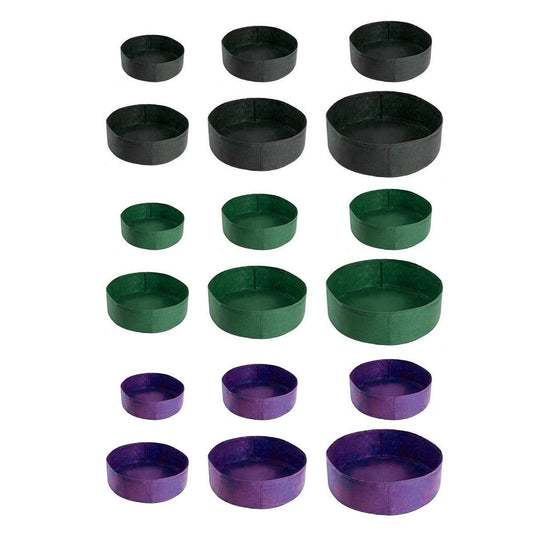 5x Felt Planting Bag Round Vegetable Garden Flower Seedling Grow Bags for Plants - Green-70*30cm