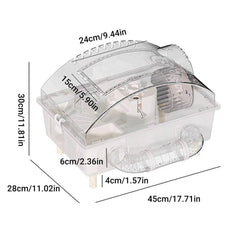 Acrylic Hamster Large Cage Luxury Villa House Playing House for Small Animals - Beige