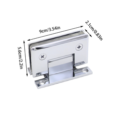 H Shaped 90 Degree Glass Clamp Double Opening Bevel Edge Bathroom Shower Clip - Chrome