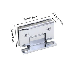 H Shaped 90 Degree Glass Clamp Double Opening Bevel Edge Bathroom Shower Clip - Nickel