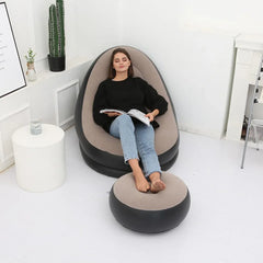 3pcs Inflatable Air Chair Seat Lazy Sofa Lounge Blow Up Ottoman Outdoor Couch