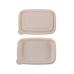 50pcs Eco Friendly Corn Starch Lunch Box Degradable Takeout Bento Container - 750ml