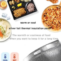 100Pcs Aluminum Foil Insulated Food Storage Bags for Thermal Cooling - 30*40CM-100PCS