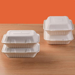 200/250PCS Biodegradable Compostable Ecofriendly Disposable Clamshell Food Box - 81#-200pcs