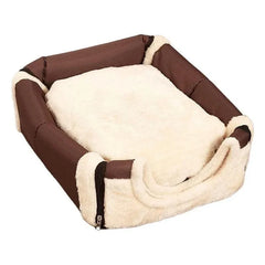 XL Size Pet House Kennel Soft Igloo Beds Cave Cat Puppy Bed Warm Cushion Fold - Brick