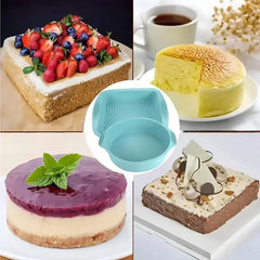 6PCS Silicone Cake Mould Set Baking Pans Nonstick Cupcake Cookie Tools Reusable - Grey