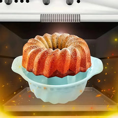 6PCS Silicone Cake Mould Set Baking Pans Nonstick Cupcake Cookie Tools Reusable - Pink