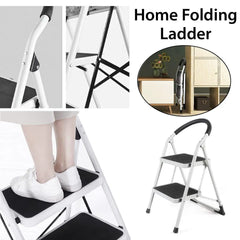 Folding Portable Multi Step Ladder with Handrail Household A Type Iron Ladder