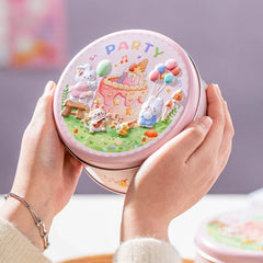 10PCS Cookie Tin Box Metal Biscuit Gift Box Candy Packaging Dragon Year Baking - Bread Bear (bump)