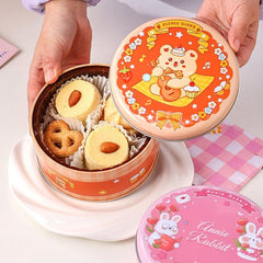 10PCS Cookie Tin Box Metal Biscuit Gift Box Candy Packaging Dragon Year Baking - Bread Bear (bump)
