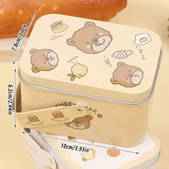 10PCS Cookie Tin Box Metal Biscuit Gift Box Candy Packaging Dragon Year Baking - Bread Bear (bump)