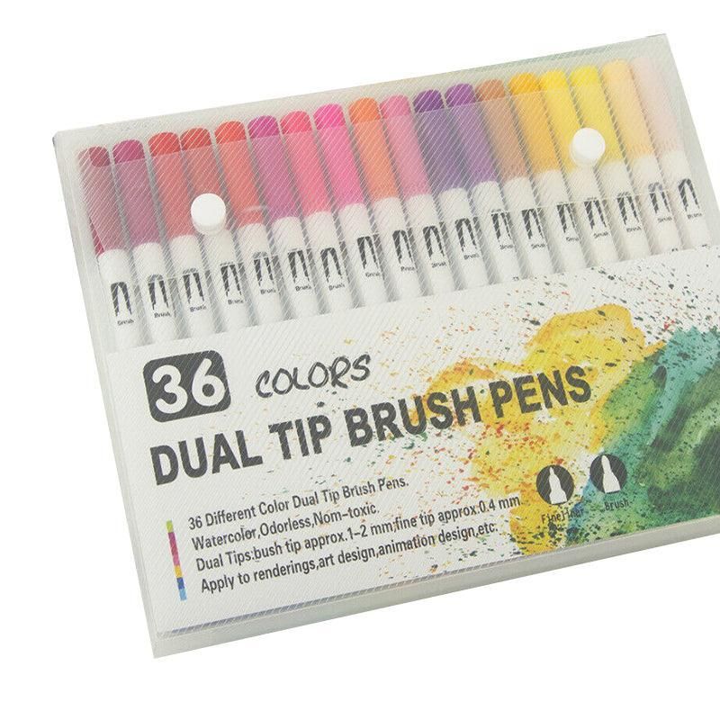 12-120 Watercolor Brush Pen Set Artist Sketch Marker - White-120 Colours