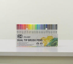 12-120 Watercolor Brush Pen Set Artist Sketch Marker - White-120 Colours