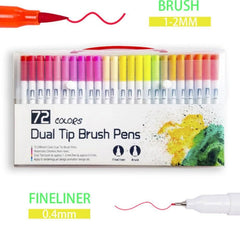 12-120 Watercolor Brush Pen Set Artist Sketch Marker - White-120 Colours