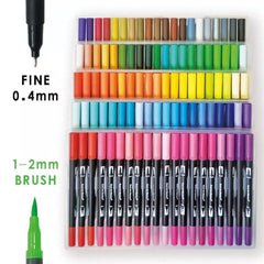 12-120 Watercolor Brush Pen Set Artist Sketch Marker - White-120 Colours
