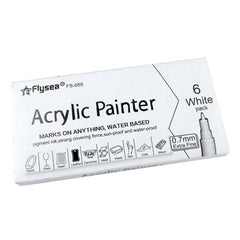 Flysea 12-80 Colours Acrylic Paint Pens Painting Stone Ceramic Glass Markers 0.7 - 80-Colour Set