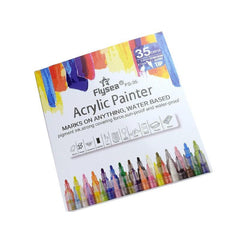 Flysea 12-80 Colours Acrylic Paint Pens Painting Stone Ceramic Glass Markers 0.7 - 80-Colour Set