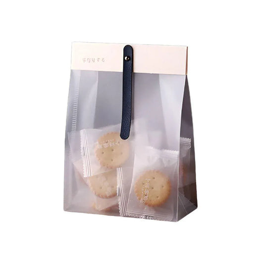 50pcs Transparent Snack Bags Biscuit Candy Bags Resealable Food Packaging - Blue