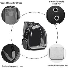 Pet Outdoor Carrier Backpack Cat Dog Puppy Travel Space Capsule Shoulder Bag - Pink