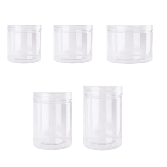 Wide Mouth Plastic Food Bottles 50pcs Transparent Sealed Storage Tanks Container - 10cm x 8.5cm