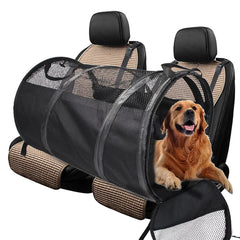Foldable Pet Car Carrier Bag Breathable Travel Tent Portable Kennel for Transport - Grey