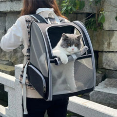 Large Foldable Breathable Portable Cat Dog Bag Outdoor Shoulder Pet Backpack - Pink