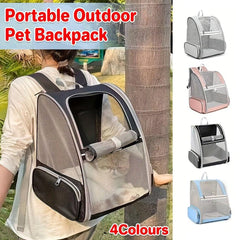 Large Foldable Breathable Portable Cat Dog Bag Outdoor Shoulder Pet Backpack - Pink