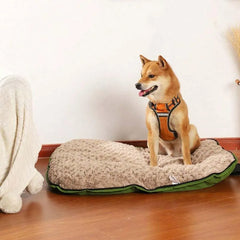 Portable Folding Pet Kennel Zippered Outdoor Dog Bed Travel Mat Waterproof - Blue Orange