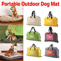 Portable Folding Pet Kennel Zippered Outdoor Dog Bed Travel Mat Waterproof - Blue Orange