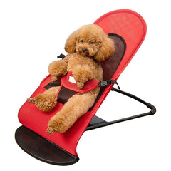 Pet Rocking Chair for Dogs Cats Foldable Pet Bed Portable Sleeping Lounger Chair - Black