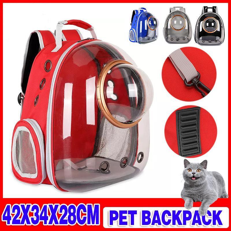Travel Space Capsule Dog Cat Bag Breathable Outdoor Pet Backpack Carrier - Black