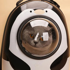 Cat Dog Backpack Carrier Breathable Pet Carrier Bag for Outdoor Travel - Penguin