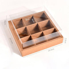 5PCS Kraft Paper Lunch Boxes Picnic Camping Food Containers Bento Sushi Packing - L-5Pcs