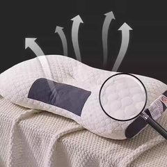 Ergonomic Contour Pillow Knitted Cotton Filling Neck Support for All Sleepers - 1PC