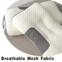 Ergonomic Contour Pillow Knitted Cotton Filling Neck Support for All Sleepers - 1PC
